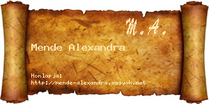 Mende Alexandra névjegykártya